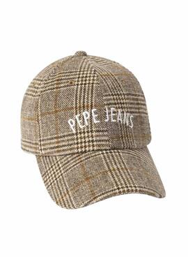 Casquette Pepe Jeans Fernand à carreaux pour femme.