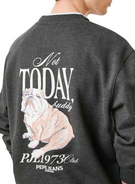 Sweat-shirt Pepe Jeans Terry col rond gris pour homme