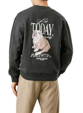 Sweat-shirt Pepe Jeans Terry col rond gris pour homme