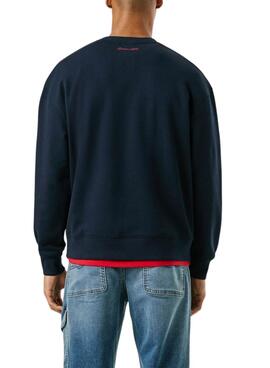 Sweat Pepe Jeans Mason col rond marine pour homme