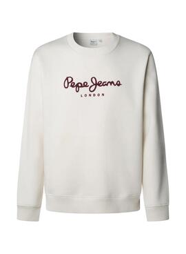 Sweat-shirt Pepe Jeans Plain Crew beige pour homme.