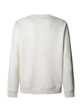 Sweat-shirt Pepe Jeans Plain Crew beige pour homme.