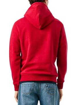 Sweat à capuche Pepe Jeans Macbeth avec logo rouge pour homme.
