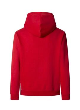 Sweat à capuche Pepe Jeans Macbeth avec logo rouge pour homme.