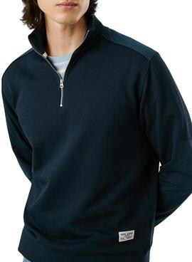 Sweatshirt Pepe Jeans Mercuit marine à demi-zip pour homme