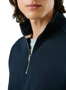 Sweatshirt Pepe Jeans Mercuit marine à demi-zip pour homme