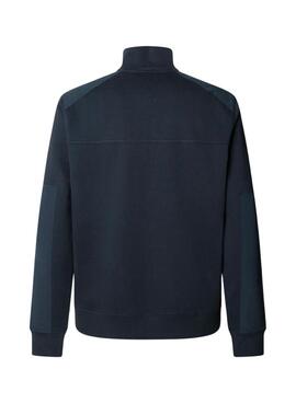 Sweatshirt Pepe Jeans Mercuit marine à demi-zip pour homme