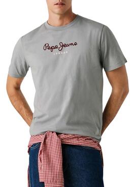 T-shirt Pepe Jeans Eggo gris logo pour homme