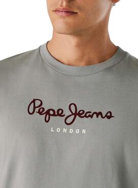 T-shirt Pepe Jeans Eggo gris logo pour homme