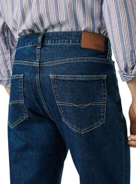 Pantalon en jean Pepe Jeans Cash recto azul pour homme