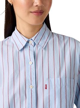 Chemise Levis Harlie Boyfriend à rayures bleues pour femme