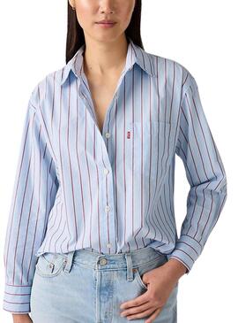 Chemise Levis Harlie Boyfriend à rayures bleues pour femme
