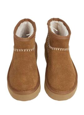 Bottines Pepe Jeans Dissy Etnic avec plateforme camel pour femme