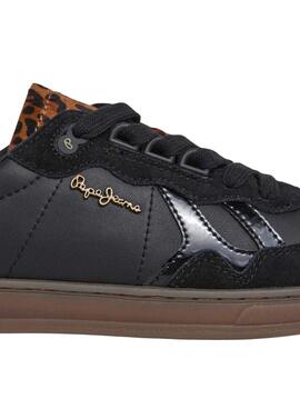 Chaussures Pepe Jeans Ball noir avec des détails léopard pour femme