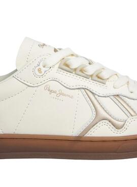 Sneakers Pepe Jeans Ball Basic blanc pailleté pour femme