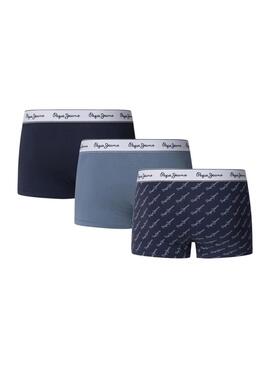Lot de 3 boxers Pepe Jeans Script Logo marine pour homme