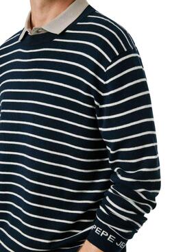 Maillot Pepe Jeans Andre à rayures marine pour homme