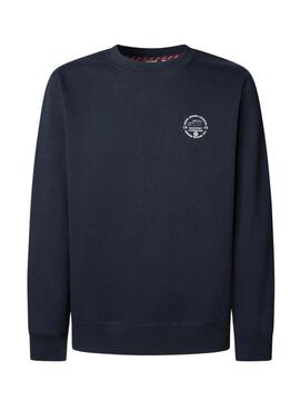 Sweatshirt Pepe Jeans Tacky dos dos imprimé marine pour homme