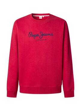 Sweatshirt Pepe Jeans Macbeth logo col rond rouge pour homme