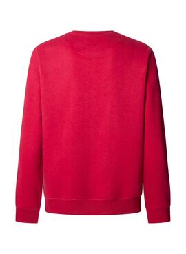 Sweatshirt Pepe Jeans Macbeth logo col rond rouge pour homme