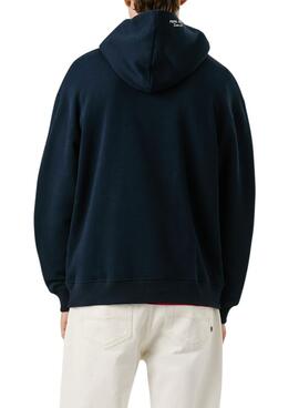 Sweatshirt Pepe Jeans Maverick marine avec capuche pour homme