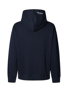 Sweatshirt Pepe Jeans Maverick marine avec capuche pour homme