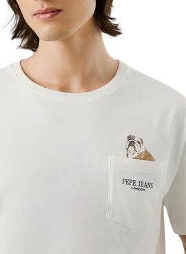 T-shirt Pepe Jeans Thansen blanc pour homme