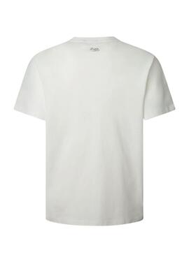 T-shirt Pepe Jeans Thansen blanc pour homme