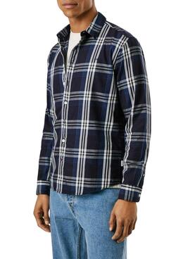 Chemise Pepe Jeans Codar à carreaux bleus pour homme