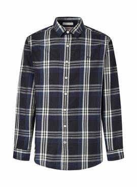 Chemise Pepe Jeans Codar à carreaux bleus pour homme