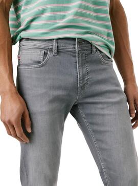 Jean Pepe Jeans Track slim gris pour homme