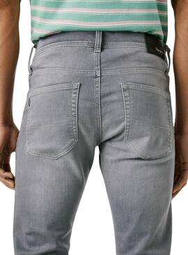 Jean Pepe Jeans Track slim gris pour homme