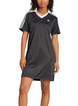 V-NECK SS DRESS BLACK