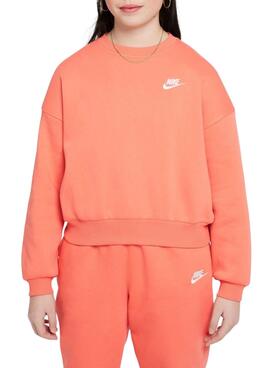 Sweatshirt Nike Club Fleece orange pour fille