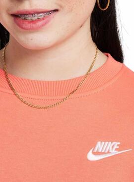 Sweatshirt Nike Club Fleece orange pour fille