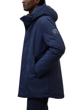 Manteau Ecoalf Parko marine pour homme.