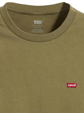 T-shirt Levis Original Housemark vert à manches longues pour homme
