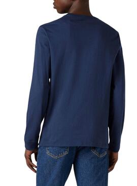 T-shirt Levi's Original Housemark bleu à manches longues pour homme
