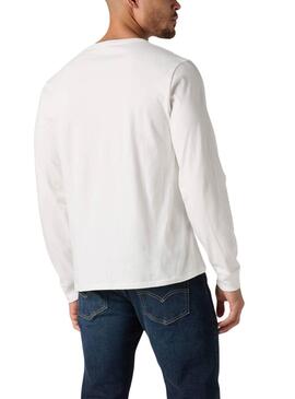 Maillot blanc à manches longues Levis Original Housemark pour homme