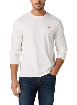 Maillot blanc à manches longues Levis Original Housemark pour homme