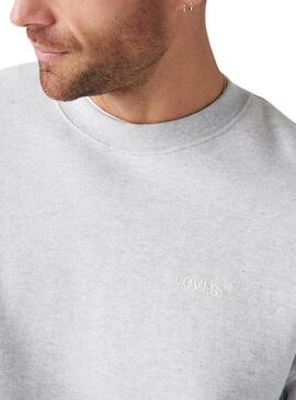 Sweat à capuche Levi's Authentic gris pour homme