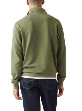 Sweatshirt Levis Original Housemark demi-zip vert pour homme