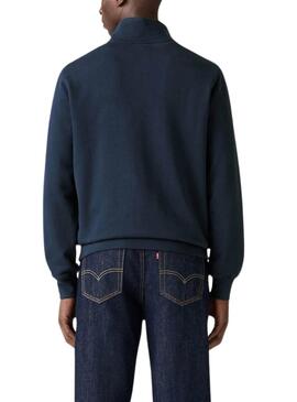 Sweat-shirt Levi's Original Housemark à demi-zip marine pour homme