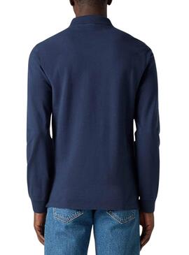 Polo Levis Housemark slim manches longues marine pour homme
