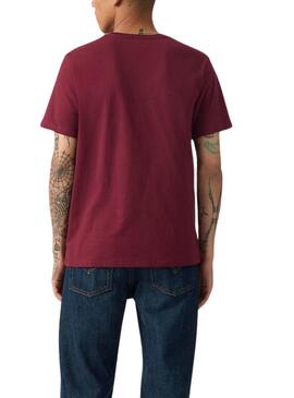 T-shirt Levis Original Housemark bordeaux pour homme