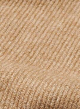 Écharpe en tricot Supedry Soft Rib Knit camel pour femme.