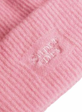 Bonnet en tricot Supedry Soft Rib Knit rose pour femme