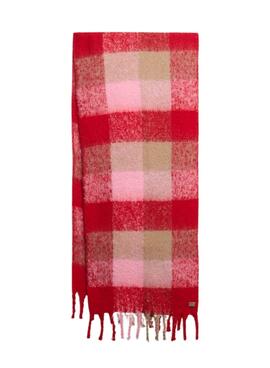 Écharpe Superdry à carreaux rouges pour femme