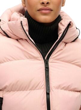 Veste matelassée à capuche Superdry Hooded Sports Puffer rose pour femme
