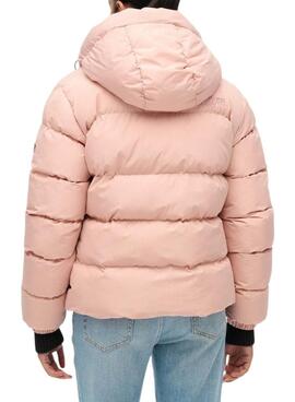 Veste matelassée à capuche Superdry Hooded Sports Puffer rose pour femme
